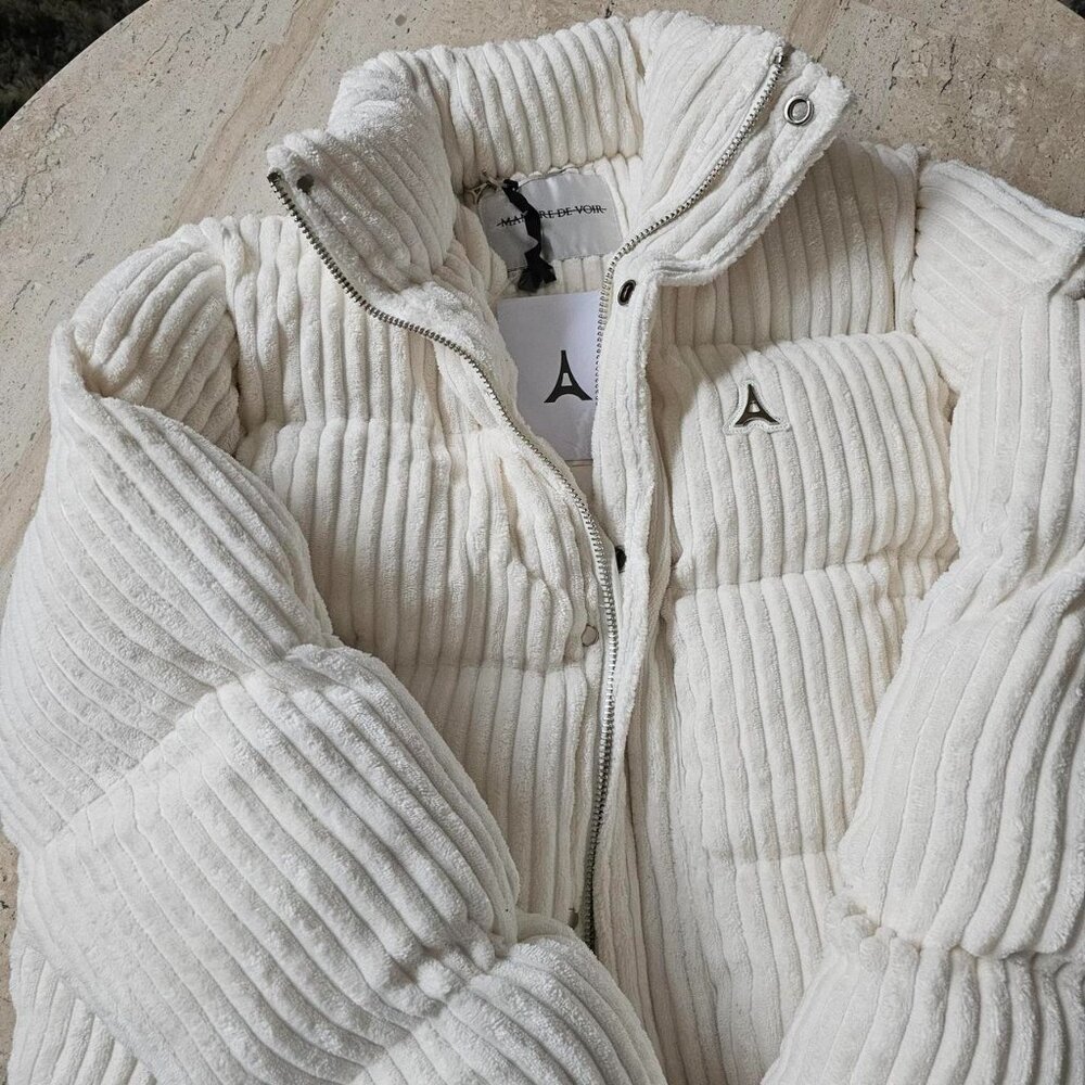 Womens L crop puffer